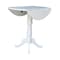 International Concepts Round 42, Round dual drop Leaf Pedestal Table, 41.5  inH, White, 42 W, 42 L, 41.5 in H, Wood, White K08-42DPT-6B-2 - alternate 4